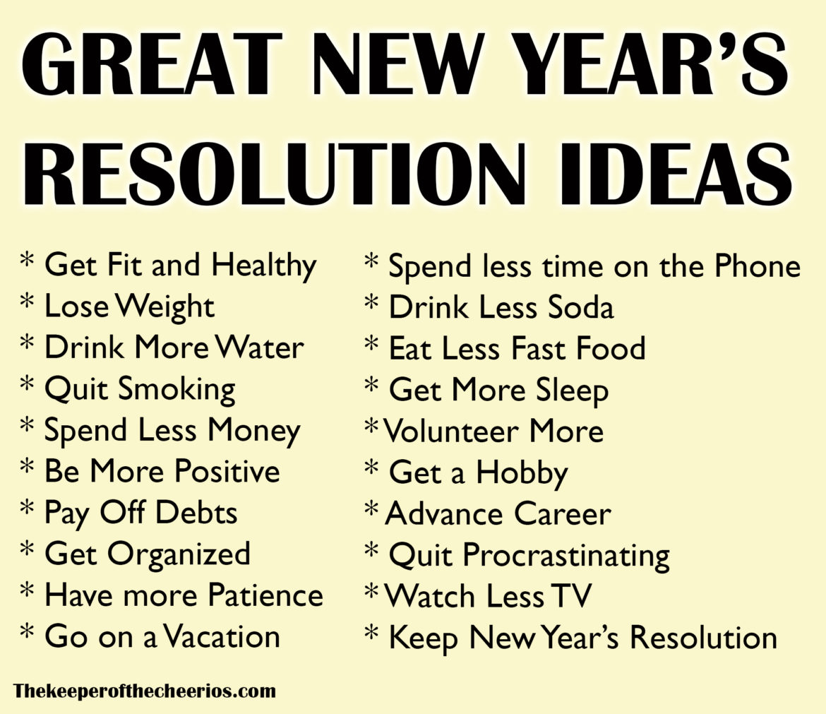 New Years Resolution Ideas