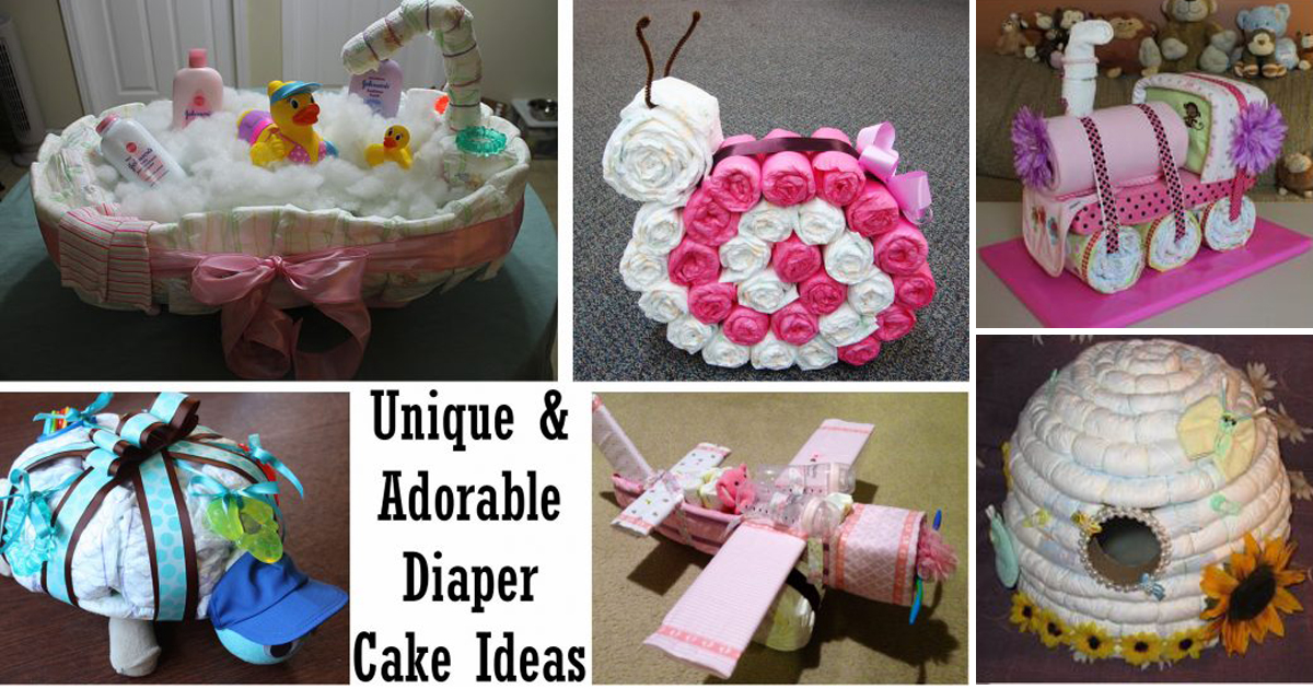 15 Creative Diaper Cakes - DIY Baby Shower Party Ideas