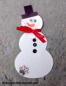 Snowman Keepsake Card - The Keeper of the Cheerios