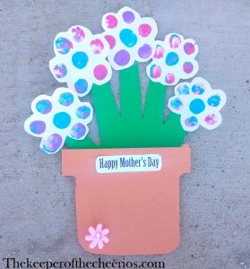 Handprint Flower Photo Keepsake Card - The Keeper Of The Cheerios