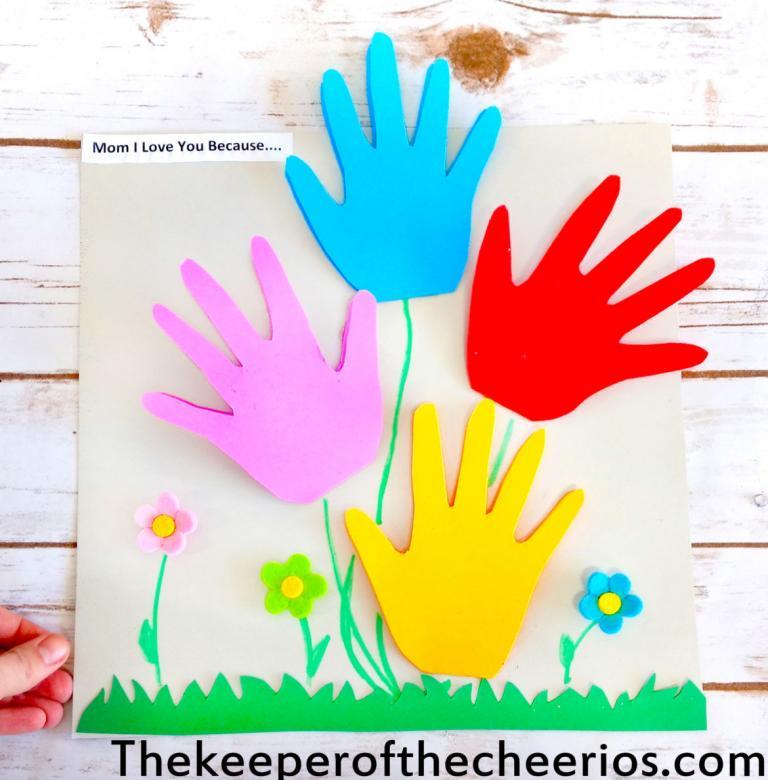 Handprint Mothers Day, I love you because card - The Keeper of the Cheerios