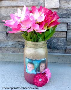 Mason Jar Keepsake Flower Vase - The Keeper of the Cheerios