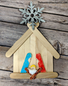 Craft Stick Nativity Scene and Manger - The Keeper of the Cheerios