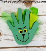 Grinch Handprint Card - The Keeper of the Cheerios