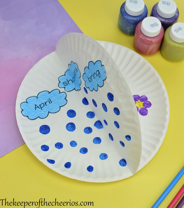 April Showers Paper Plate Craft - The Keeper of the Cheerios