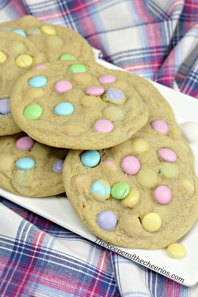 Easter M&M cookies - The Keeper of the Cheerios