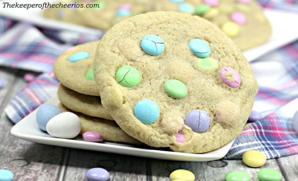 Easter M&M cookies - The Keeper of the Cheerios