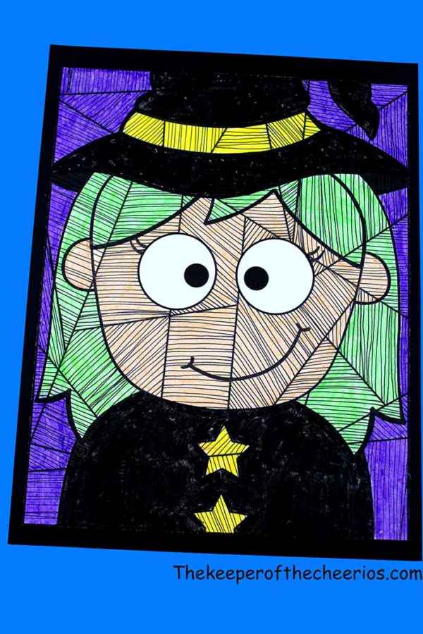 Halloween Line Art Paper Craft for Kids - The Keeper of the Cheerios