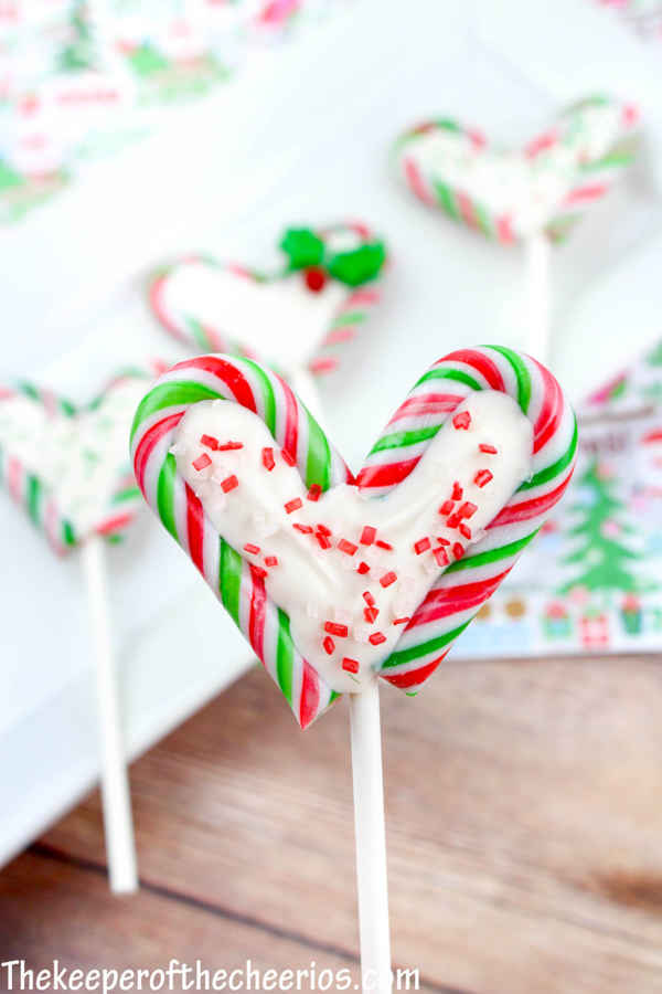 Candy Cane Chocolate Lollipops - The Keeper of the Cheerios