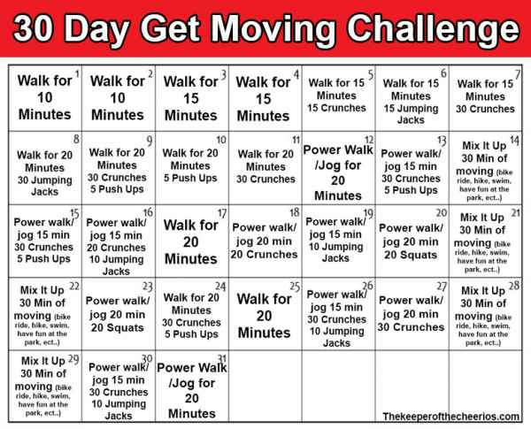 30 Day Get Moving Challenge - The Keeper of the Cheerios