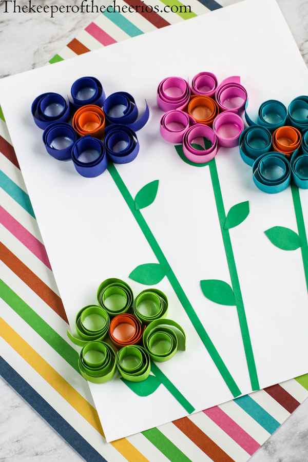 Curled Paper Spring Flowers - The Keeper of the Cheerios