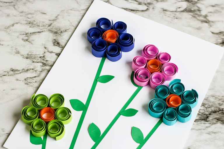 Curled Paper Spring Flowers - The Keeper of the Cheerios