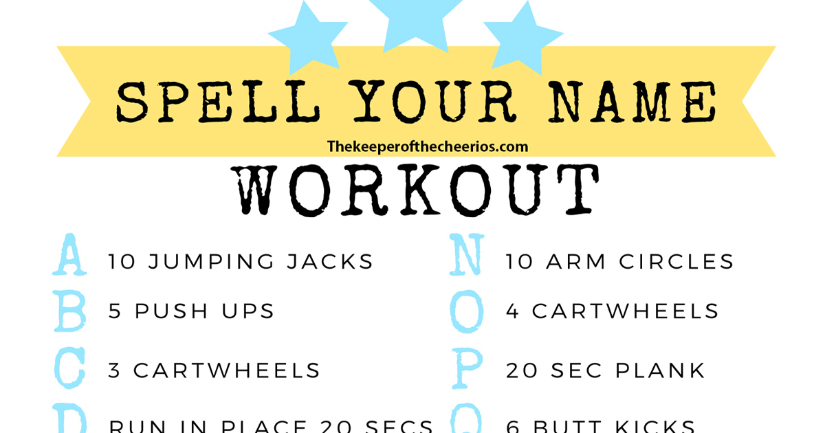 Spell Your Name Workout - What's Your Name? Fitness Activity Printable for  Kids