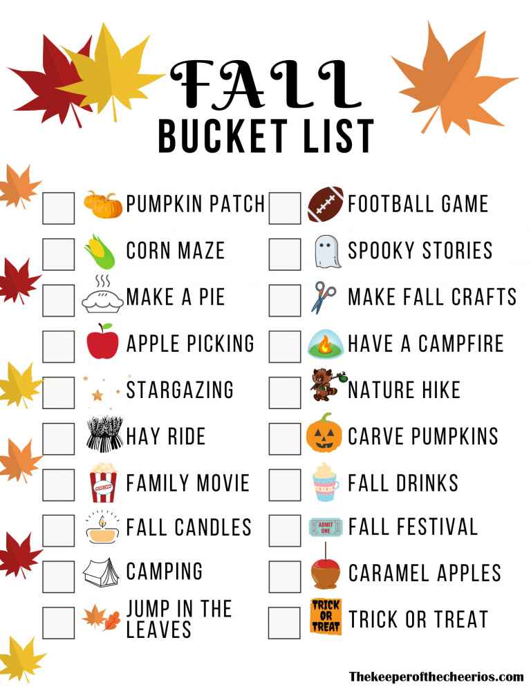 Fall Bucket List - The Keeper of the Cheerios