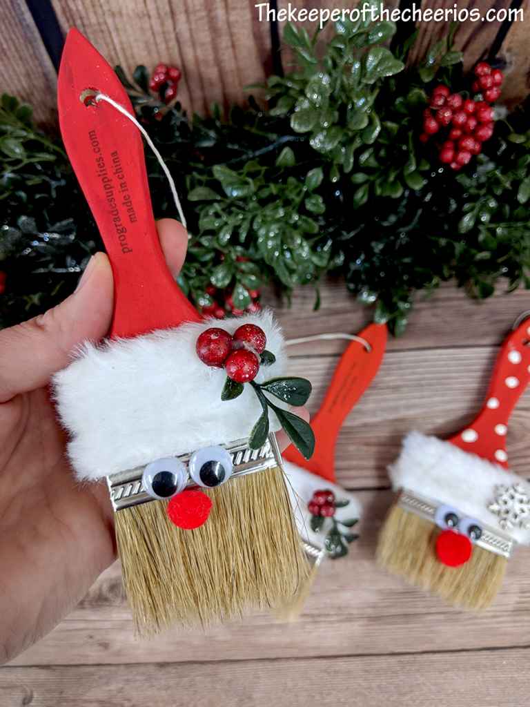 Paintbrush Santa Ornament - The Keeper of the Cheerios