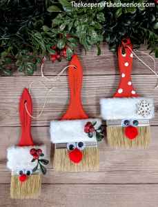 Paintbrush Santa Ornament - The Keeper of the Cheerios