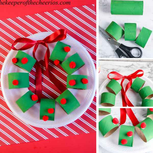 Cardboard Tube Christmas Wreath - The Keeper of the Cheerios