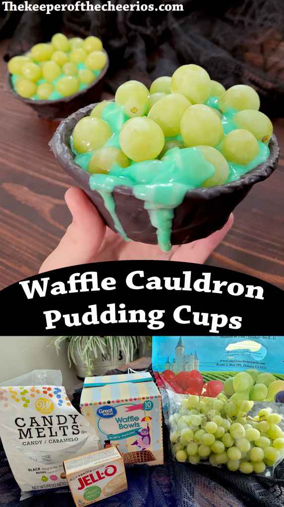 Waffle Cauldron Pudding Cups - The Keeper of the Cheerios