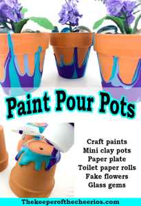 Paint Pour Mini Clay Pots - The Keeper of the Cheerios